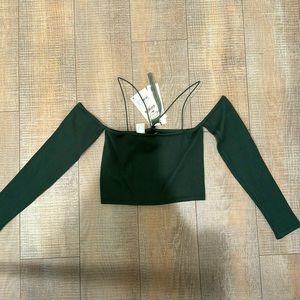 ZARA Green cropped top size small